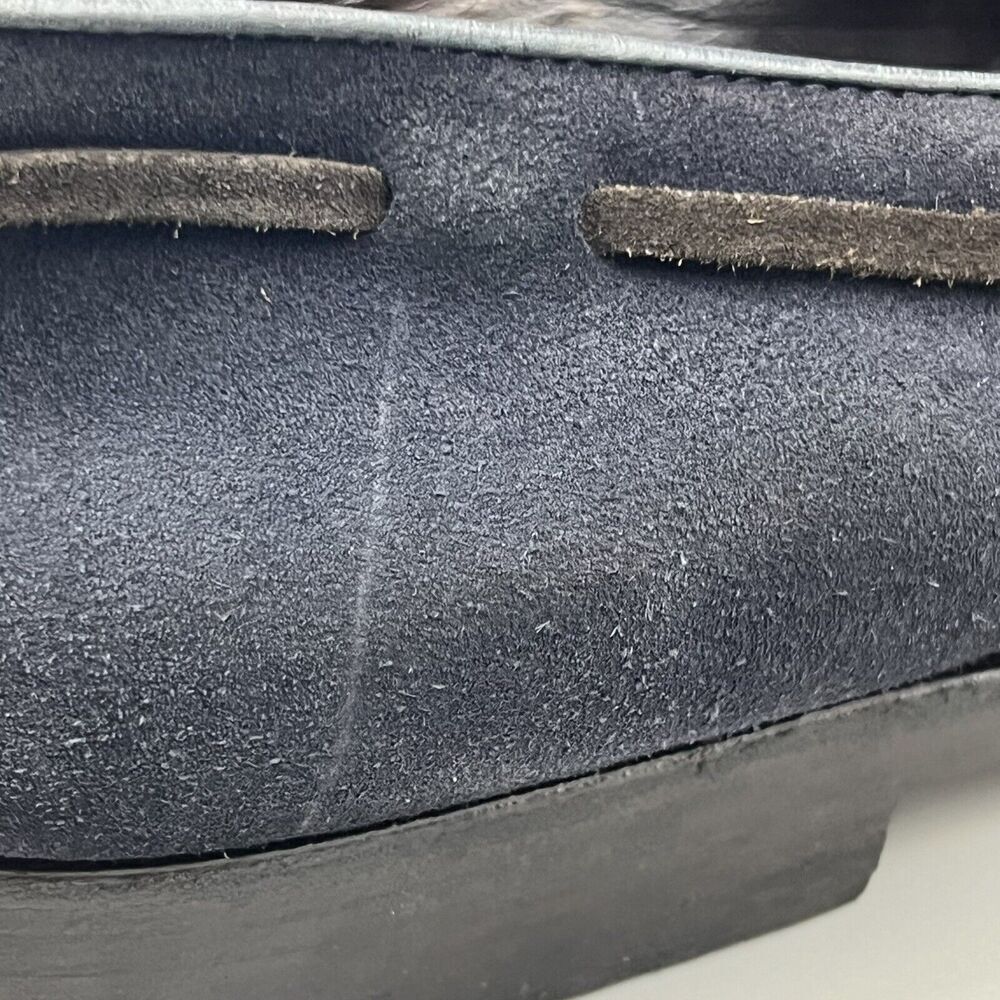 Fratelli Rossetti Brera Men Size 12 Shoes Navy Blue Suede Slip-On Tassel Loafers - Picture 10 of 11